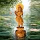 Handcrafted Wood Flute Krishna Statue